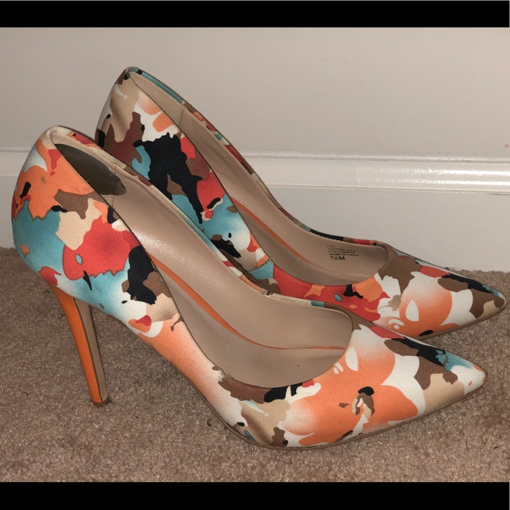 Floral Stiletto heels 7.5 Charles by Charles David
